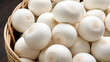 Fresh white button mushrooms