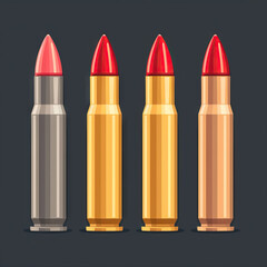 Bullets or ammunition icons with a number indicating the remaining ammo count. Vector Icon Illustration. Icon Concept Isolated Premium Vector.