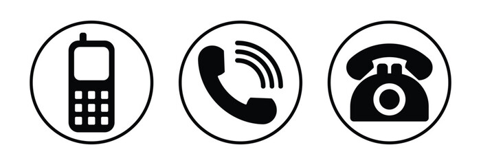 Poster - phone icon, mobile telephone symbol vector illustration on transparent background.