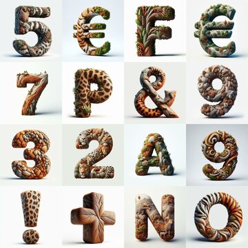 Animal lettering 3D. AI generated illustration