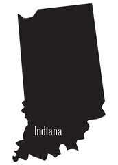 Wall Mural - Indiana State Silhouette Map