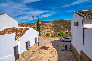 Sticker - Antequera town in Andalusia. Old city homes on a beautiful sunny day