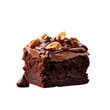 A hazelnut espresso brownie isolated on transparent background, png