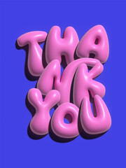 3d thank you inflate bubble design