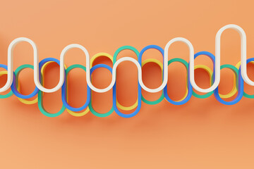 Poster - 3d illustration of a colorful stripes . geometric stripes similar to waves. abstract glowing crossin