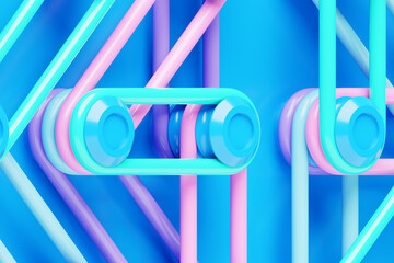 Fototapete - plastic colorful shapes. abstract geometric composition. modern fashionable design. 3d rendering ill