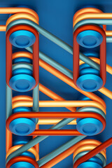 Fototapete - plastic colorful shapes. abstract geometric composition. modern fashionable design. 3d rendering ill