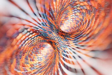 Poster - Three-dimensional rendering of a multi-colored tunnel with a pattern