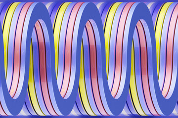 Poster - 3d illustration rows of colorful lines .geometric background, pattern.
