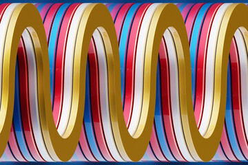 Poster - 3d illustration rows of colorful lines .geometric background, pattern.