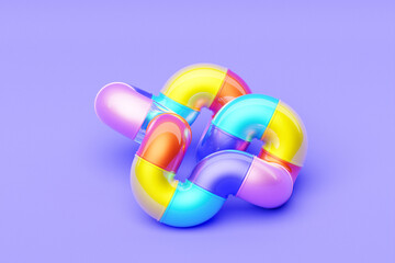 Poster - 3D multicolor geometric shapes . Abstract  design elements. Dynamic  abctract  pattern, 3D illustration
