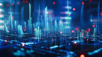 Poster - the digital wave: a fusion of technology and business in a modern world, symbolized by a network of 