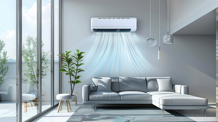 air conditioner with fresh stream in living room