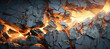 fire stone wall hole crust, rock, flame, burn 61
