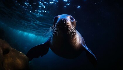 sea lion in the sea