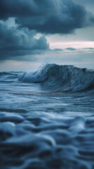 Wall Mural - blue sky and wavy sea