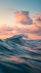 Wall Mural - blue sky and wavy sea