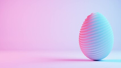 Aufkleber - 3D minimalist Easter egg design with a glass texture and retro wave elements, merging classic holiday symbolism with modern aesthetics