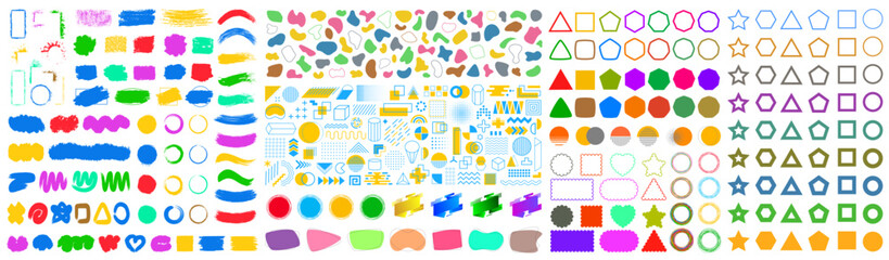 Wall Mural - Full set graphic geometric shapes and forms - vector