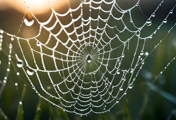 spider web with dew