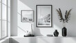 A minimalist gallery wall adorned with black-and-white photographs, capturing cherished memories and moments of serenity.