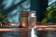 Aluminum Cosmetic Jar Mockup - One Jar. 3D Illustration , blank levels