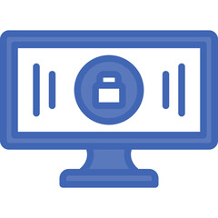 Poster - Monitor Vector Line Filled Blue Icon