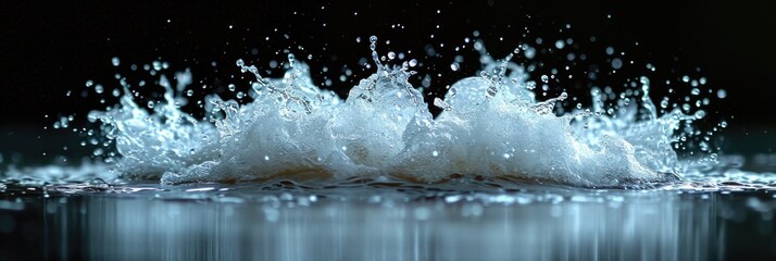 Leinwandbilder - A photograph capturing a dynamic splash of water on top of a body of water, creating a moment of motion and energy.