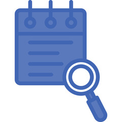 Sticker - Magnifying Glass Vector Line Filled Blue Icon