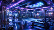 Neon-Lit Fitness Club, A High-Tech Approach to Health, Futuristic Workout Space Design
