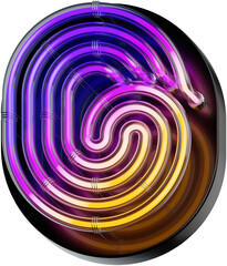 Aufkleber - 3d rendered bold number 6 made of colorful gradient glowing neon tubes