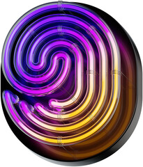 Aufkleber - 3d rendered bold number 9 made of colorful gradient glowing neon tubes