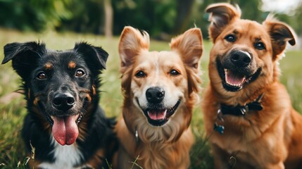 Wall Mural - a group of dogs standing next to each other