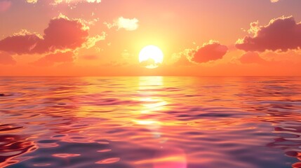 Sticker - Hyper-Realistic Sunrise and Ocean Scene with Underwater Sunset - Experience the beauty of a hyper-realistic sunrise over the ocean with an underwater sunset view This digital art piece captures the es