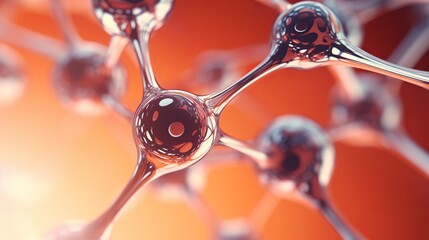 Wall Mural - a macro shot reveals the abstract glass molecule structure of liquid or air, depicted in a 3d render