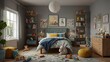 Create a realistic 8K image for an adult children's room