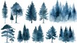Hand-Painted Coniferous Forest in Foggy Landscape Generative AI