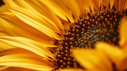 Wall Mural - An extreme macro shot creates an abstract background with sunflower petals.