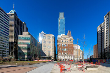 Wall Mural - Philadelphia city skyline in spring sunny day, Philadelphia, Pennsylvania.