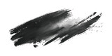 Fototapeta  - Black ink brush stroke, Black brush splashes isolated on transparent png.