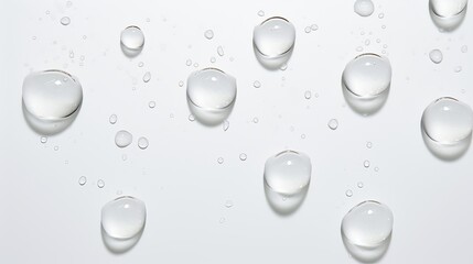 Canvas Print - The essence of water droplets is captured against a white backdrop, portraying a simple yet powerful concept.