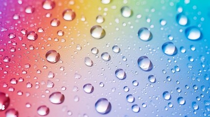 Canvas Print - Water drops cover a gradient background, creating a close-up view of condensation.