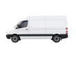 © Nazmus - Delivery white van or truck with space for text isolated on white or transparent background