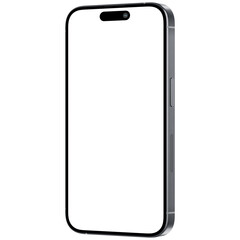 Wall Mural - isometric style photo of gray smartphone similar to iphone without background. template for mockup