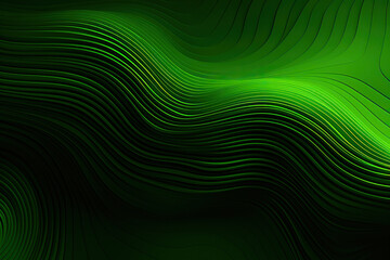 Wall Mural - Abstract green background with wavy lines. Digital gradient background. Generated by artificial intelligence