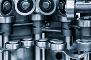 Aufkleber - Industrial background made of metal parts in an industrial plant