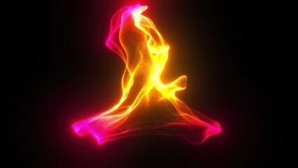 Poster - bright fluid particles. computer generated 3d render
