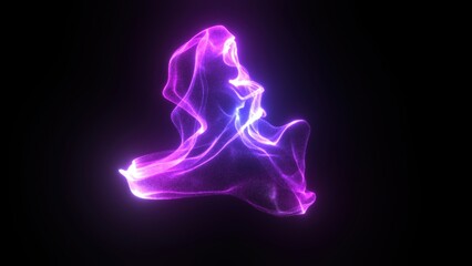Poster - bright fluid particles. computer generated 3d render