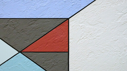 Aufkleber - Abstract multicolor geometric background with embossed plaster texture