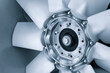 © Aleksandr Matveev - Close-up shot of engine fan, Propellers fan, industrial concept  background